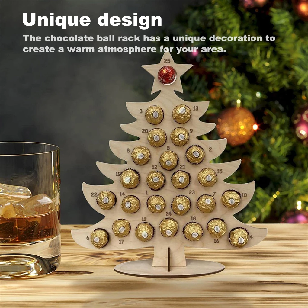 

Christmas Wooden Advent Calendar Christmas Holder Elk Countdown Calendar Chocolate Frame Decoration Ornament For Christmas party