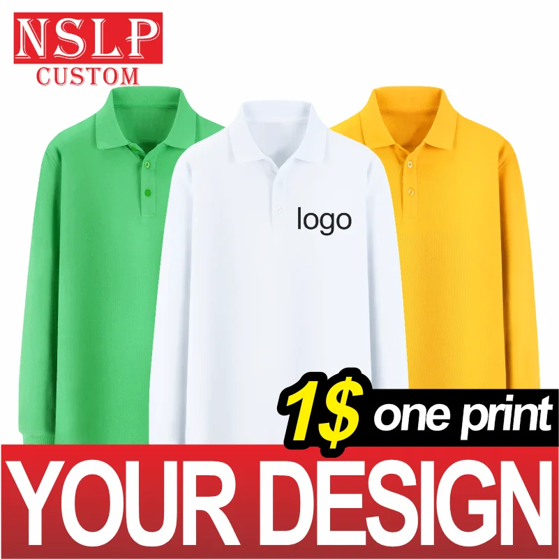 

Spring/Autumn Long Sleeve Business POLO Shirt Solid Color High Quality Top Can Customize Embroidery And Printing LOGO NSLP