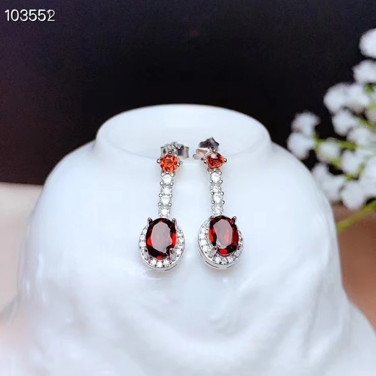 

CoLife Jewelry 100% Natural Garnet Drop Earrings for Daily Wear 5*7mm VVS Grade Garnet Earrings 925 Silver Garnet Eardrop