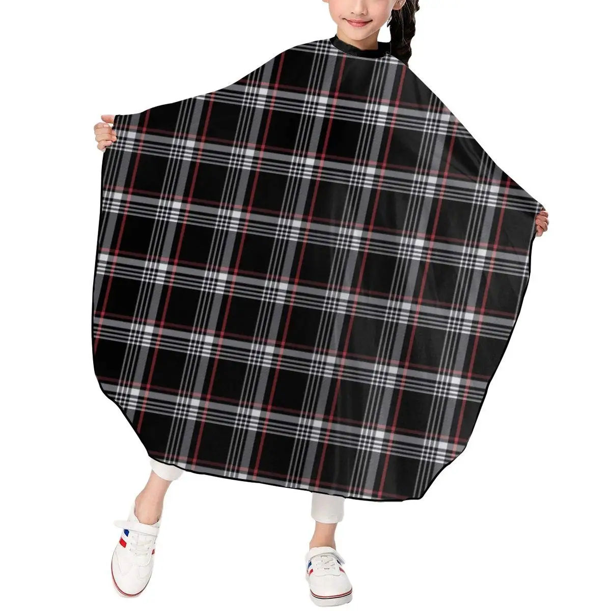 

Plaid Kids Children Barber Cutting Cape Hairdressing Salon Hair Styling Cloth Apron Cover Gown Toddler 39"x47"Inch barber apron