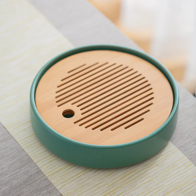 

Water Storage Tea Trays Bamboo Creative Decorative Mini Simple Round Ceramic Tea Trays Table Serving Serveerplank Kitchen Tools