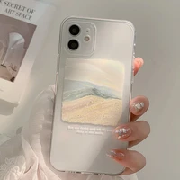 original diy oil painting clear silicone phone case shockproof capa for iphone se 20 8 7 plus xs max x xr 11 12 mini 13 pro max