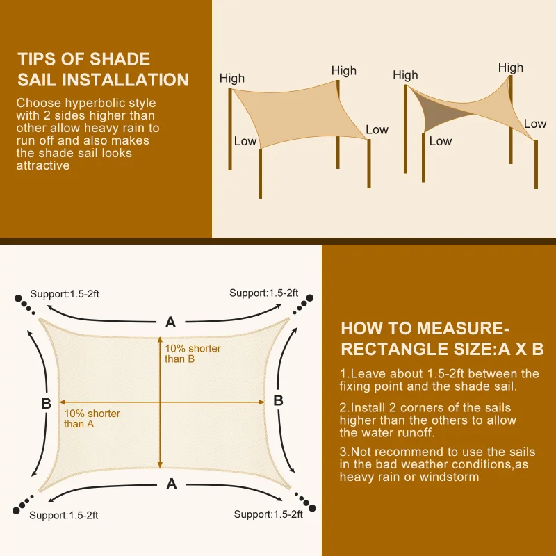 Водонепроницаемый наружный тент треугольный прямоугольный солнцезащитный