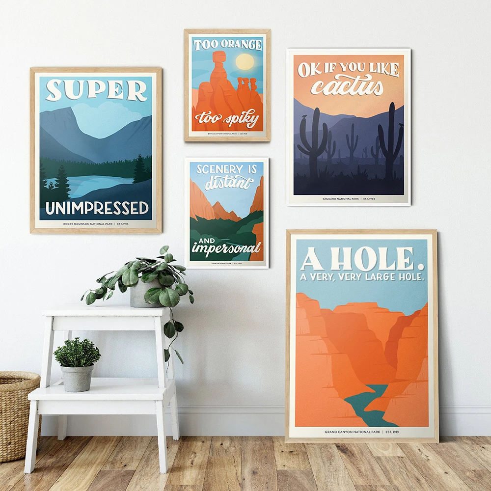 Постер национального парка Большого каньона винтажная дорожная печать Hd-печать