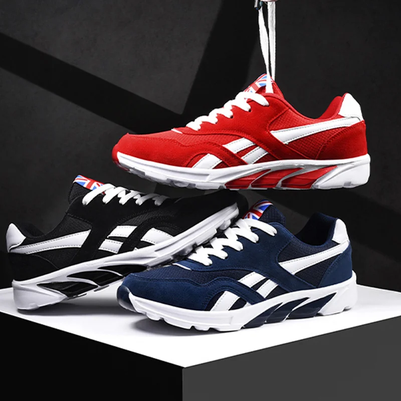 

39-48 Men Running Shoes PU Leather Blade Sneakers High Quality Outdoor Light Breathable Sport Athletic Men Shoes Male Sneakers