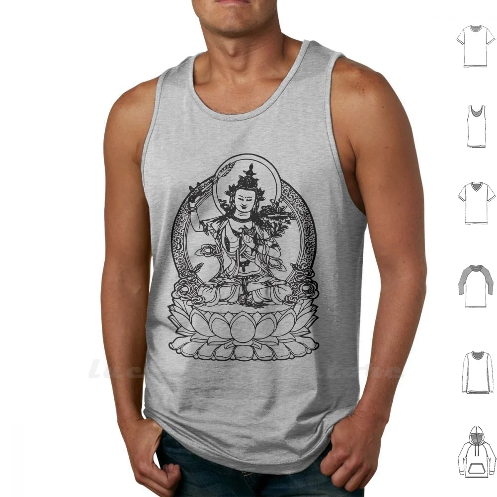 

Buddha With Sword On Lotus Vest Tank Tops Vest 100% Cotton Buddha Buddhism Zen Asian Buddhabubba Buddha Image Meditation