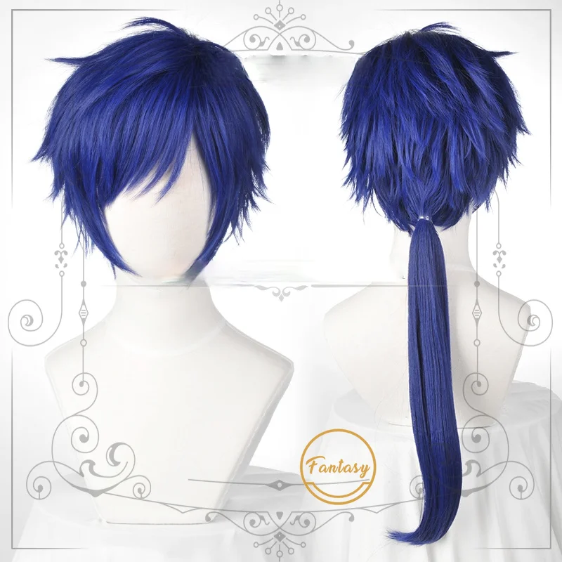Парик для косплея с аниме звездами фушими юзуру термостойкие длинные темно-синие
