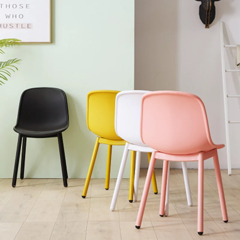 Скандинавские кованые пластиковые стулья для ресторанов и столовой офисная