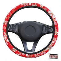 girl women car steering wheel cover cloth wrap cherry blossoms woman girl lovely for 37 38 cm m size steering wheel protector