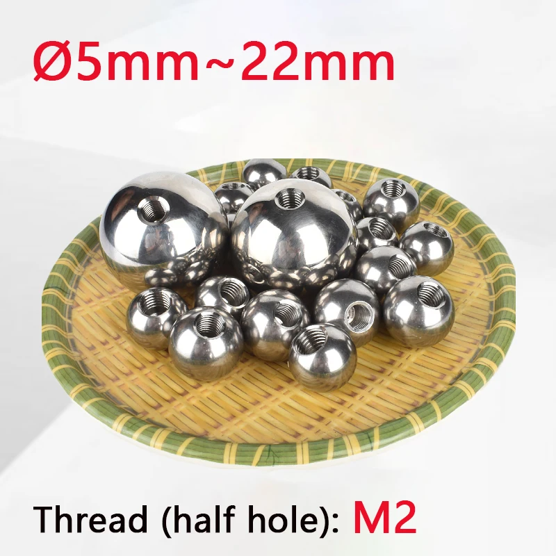 

Solid Stainless Steel Metric Thread Steel Ball M2 Thread Half Hole Drilling And Tapping Steel Ball Ø5 6 7 8 9 10 11 12~22mm