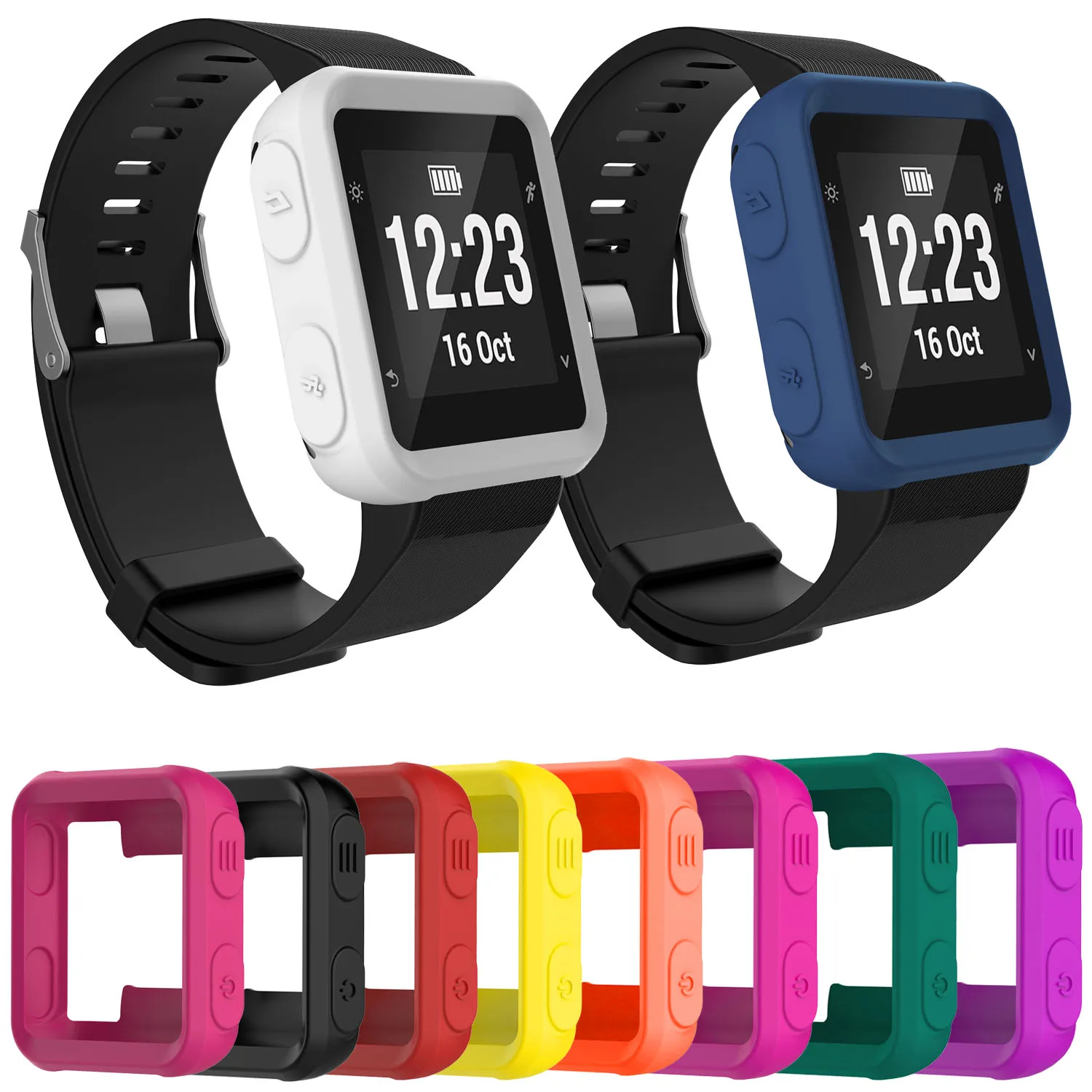 

For Garmin Forerunner 35/30/S20 Silicone Case Protector Skin Cover Sport Watch Bumper