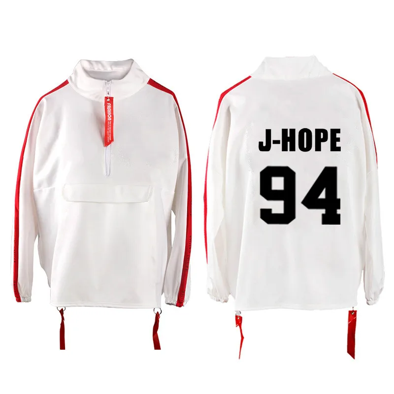 J-HOPE Kpop толстовки Женская с длинным рукавом Корейская версия свободная весенняя куртка пальто k-pop Bangtan мальчики jin suga топы толстовки с капюшоном - Цвет: J-HOPE
