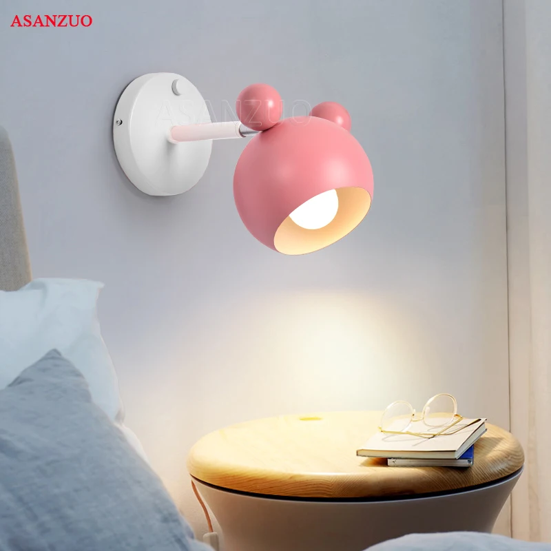 Регулируемые Настенные светильники в виде мыши Макарон для спальни украшение