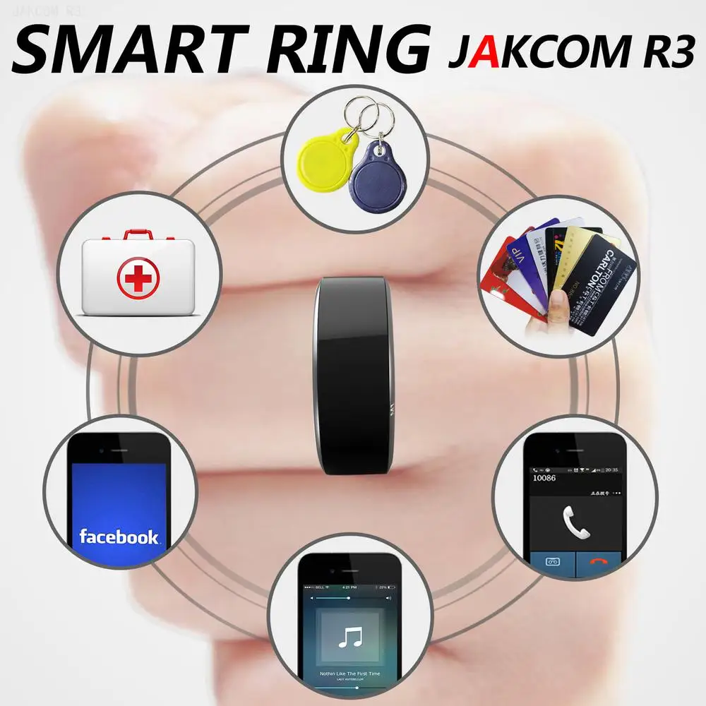 JAKCOM R3 смарт Кольцо Горячая в напульсники как kan basinci saat xaiomi pinganillo