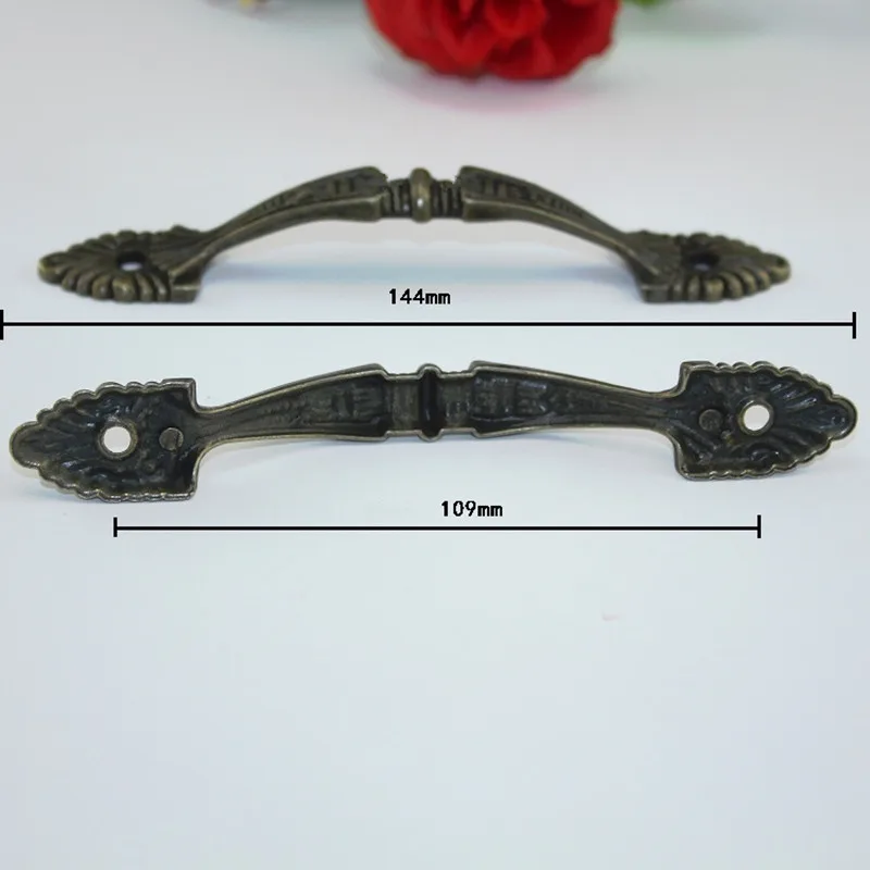 2PCS 109/144mm Vintage Alloy Kitchen Drawer Cabinet Door Handle Strip Knobs Cupboard Antique Pull Handles Furniture Hardware |