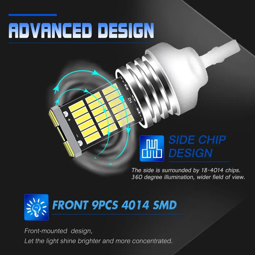 2 шт. Автомобильные светодиодные лампы T20 7443 7440 Canbus 4014 45SMD 6000 К|Сигнальная лампа| |