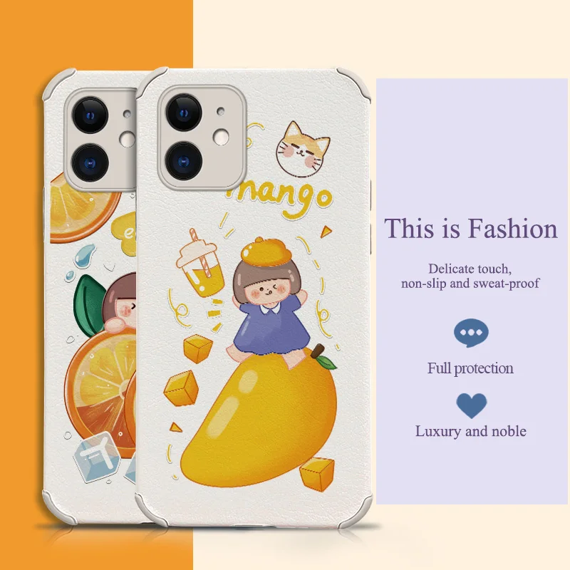 

Lemon Girl Phone Case For iPhone 12 Pro Max Mini 11 Pro Max X XS XR XSMAX SE2020 8 8Plus 7 7Plus 6 6S Plus Lambskin Cover