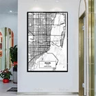 Карта Майами-мраморпоп-арткарта искусствафотография и принты на холсте настенные картины для гостиной домашний декор