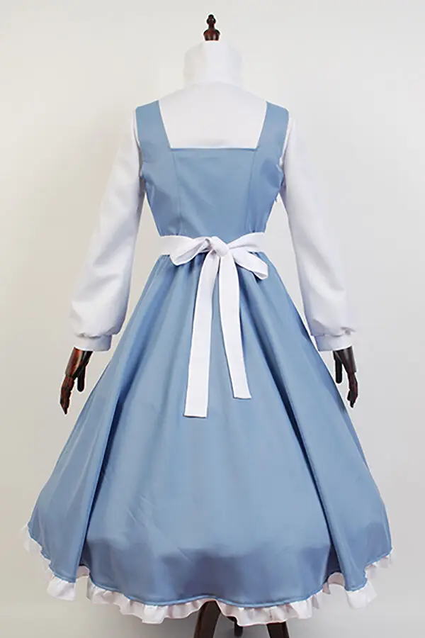 Костюм для косплея Красавица и чудовище голубое платье горничной Беллы Униформа