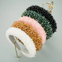 2021 full crystal luxury hairband for women sparkly padded rhinestones baroque design headband girls hair hoop hair accessories