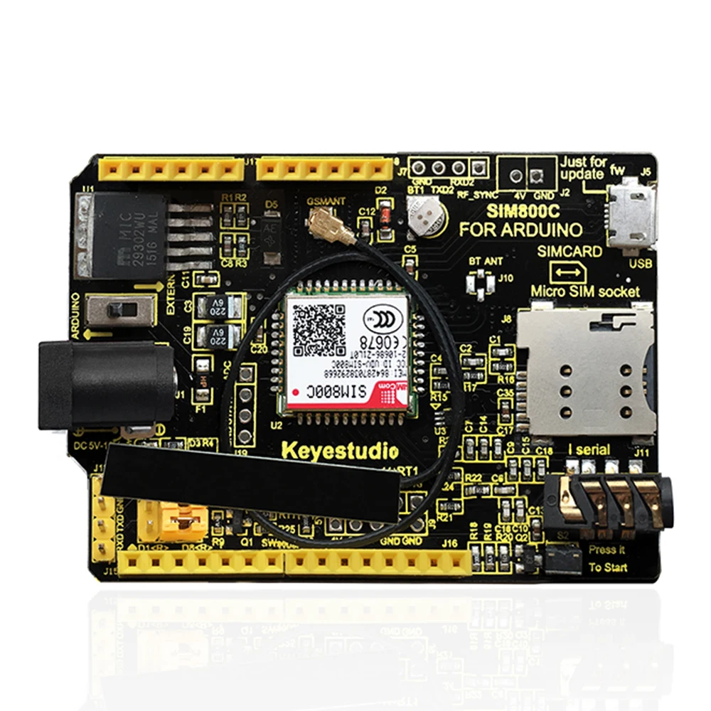 

Экран Keyestudio SIM800C, GPRS, GSM, с антенной для Arduino Mega 2560/UNO R3
