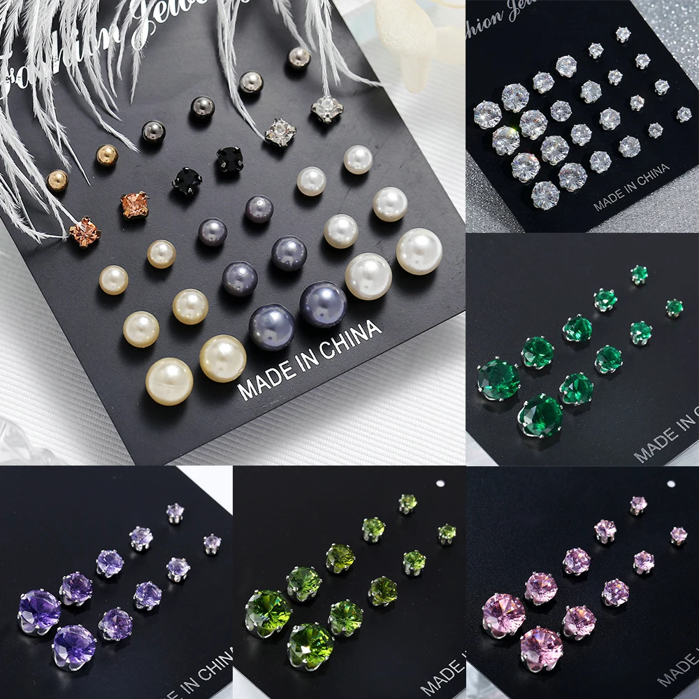 ORSA JEWELS 925 пробы серебряные серьги с камнем рождения для женщин AAA кубический циркон 14 цветов серьги-гвоздики ювелирные изделия из серебра OSE84