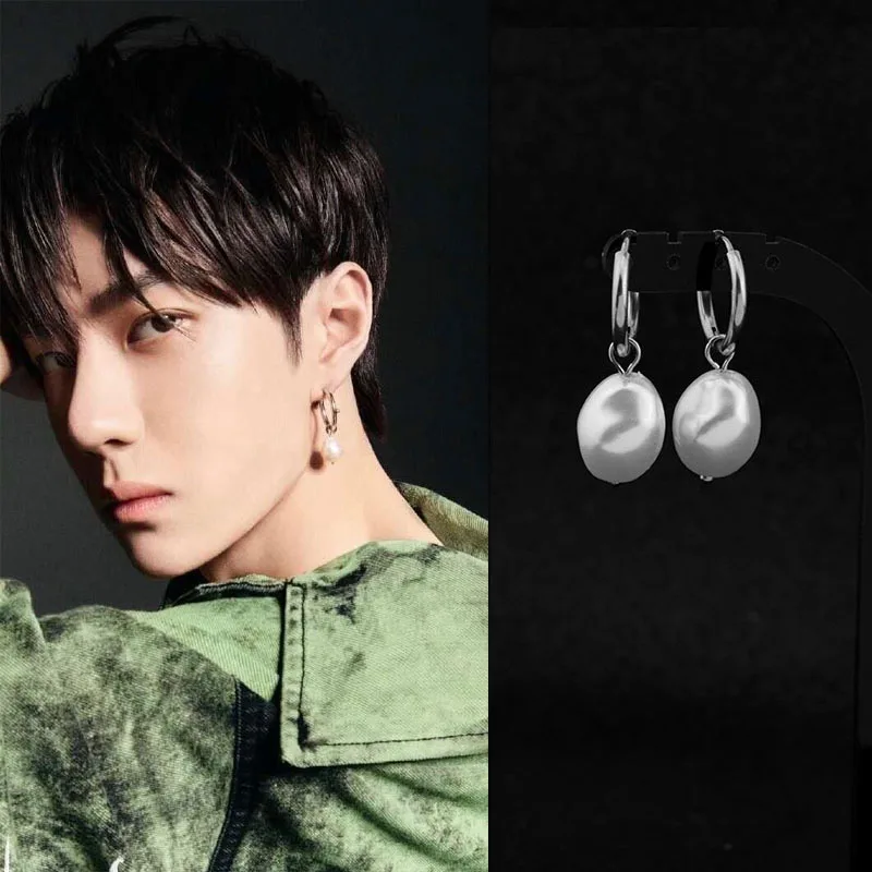 Новинка для мальчиков KPOP серьги гвоздики из нержавеющей стали с неровным