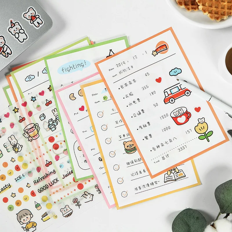 Mohamm блестящие наклейки с милыми рисунками и план список набор блокнотов