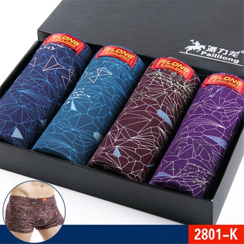 Мужское нижнее белье 4 шт./лот мягкие боксеры шорты calzoncillo hombre трусы размер L до