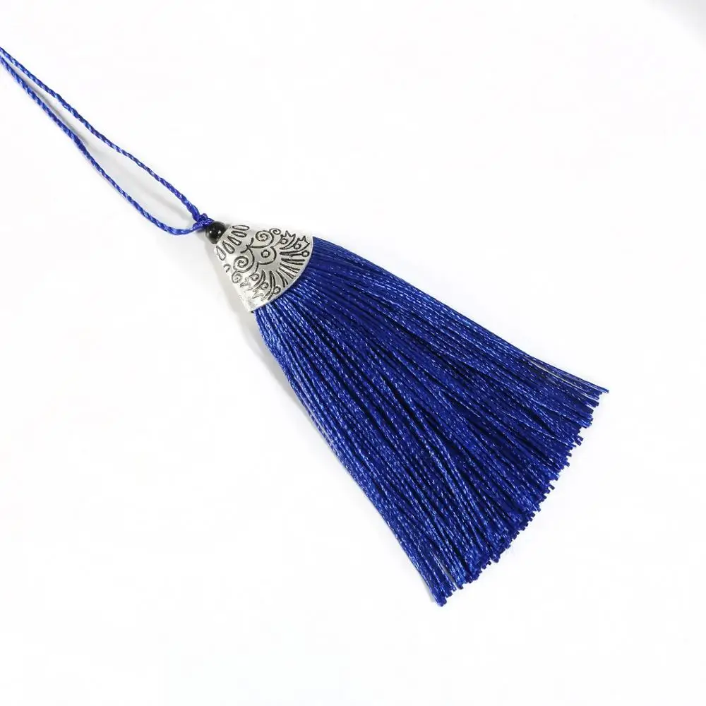 royal blue 10 см шелковая кисточка с рыбьим ртом колпачок для DIY нитяная занавеска подвесная подвеска автомобиль сумка Украшение дома швейная поставка - Цвет: royal blue
