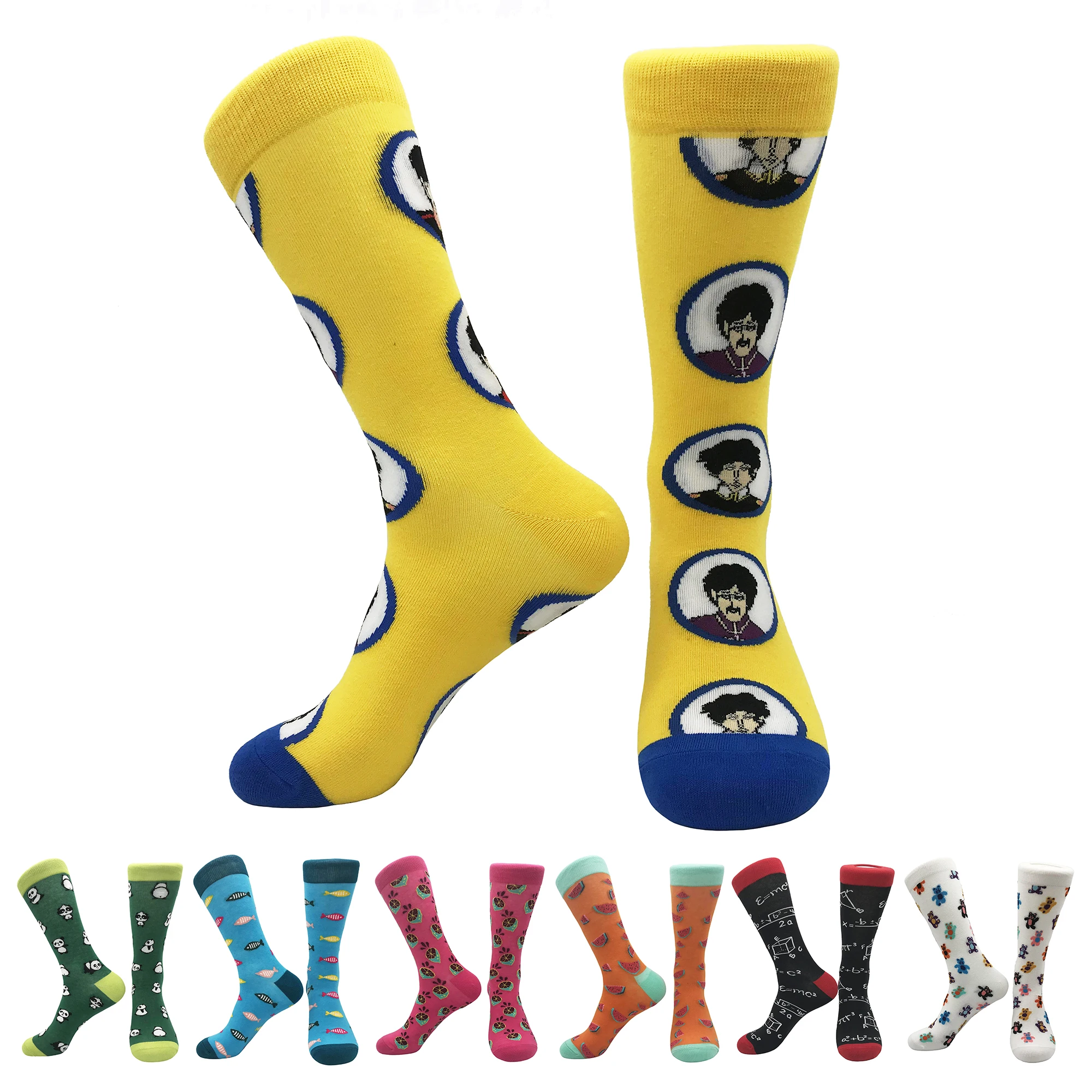 

2021 New cotton men's socks cool colorful fun skateboarding street couple women's socks unisex tube socks