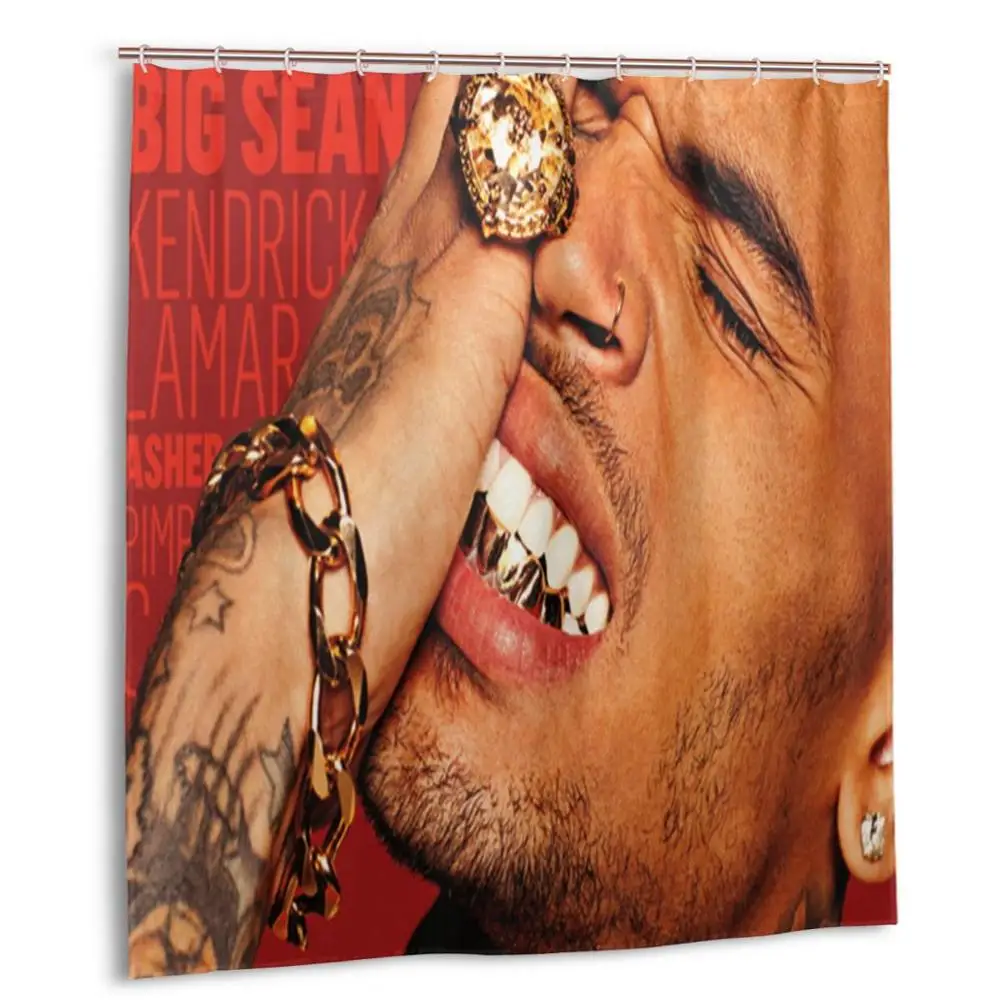 Криса коричневая занавеска для душа с крючками ванная Водонепроницаемая