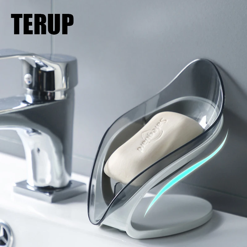 

Портативный держатель для мыла TERUP, нескользящий держатель для мыла, ящик для хранения листьев, держатели для щеток, набор аксессуаров для к...