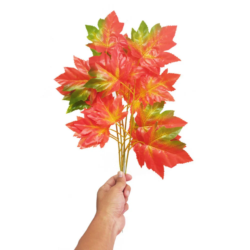 Разноцветные Искусственные Шелковые кленовые листья для дома украшение