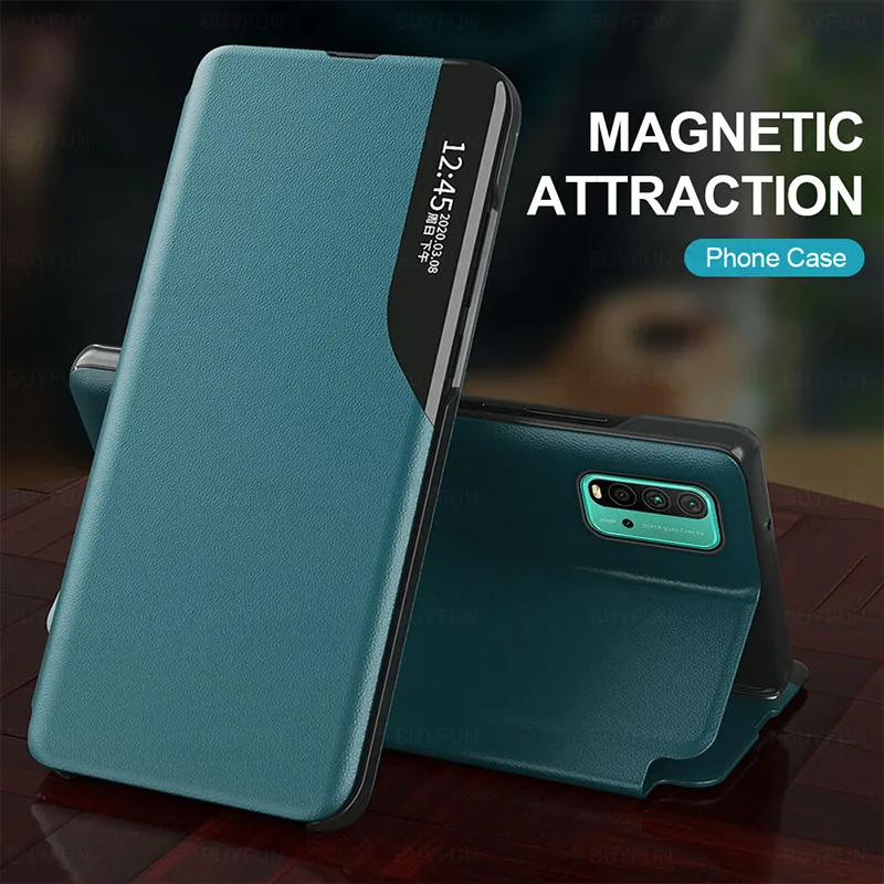 Флип чехол Redmi9T 2021 дюйма для Redmi 9 T T9 Note 10 Pro 10S кожаный магнитный книжка с текстурой