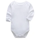 Детский комбинезон для маленьких мальчиков и девочек хлопковая рубашка с длинными рукавами белые комбинезоны, новорожденный, младенец, одежда костюм, одежда для детей