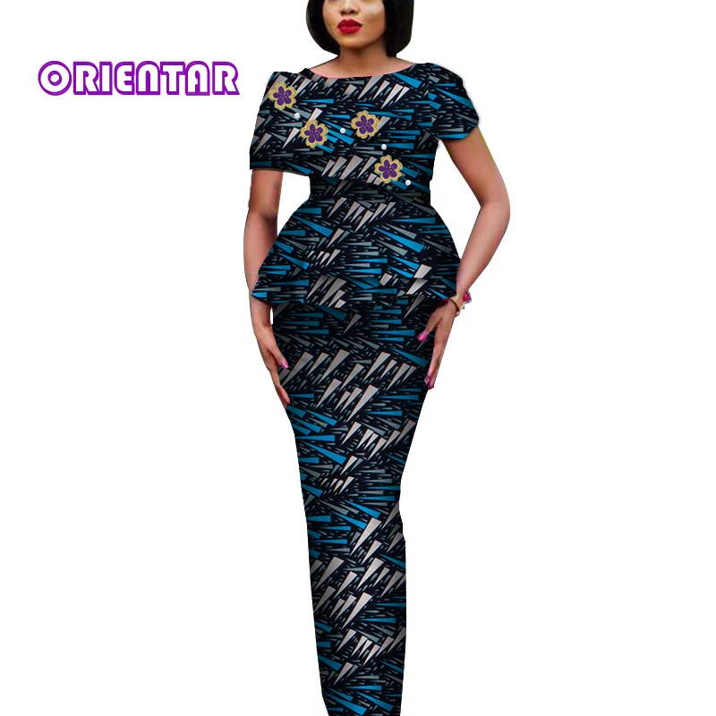 Топы и юбки африканская одежда для женщин элегантный женский комплект с длинной