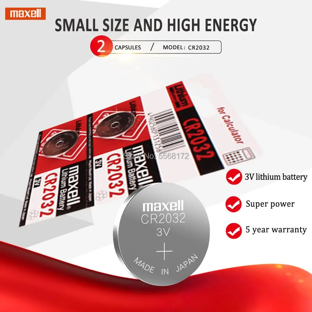 2 шт. оригинальные батарейки cr2032 cr 2032 для maxell 3v|Часовые батарейки| |