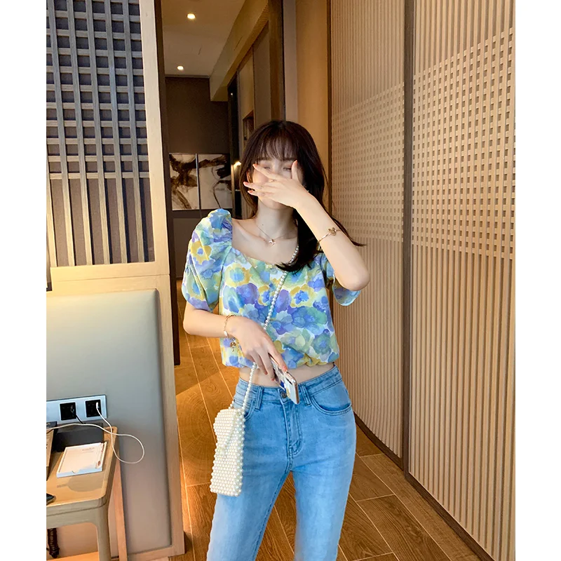 MISHOW 2020 летние новые женские короткие рубашки с цветочным принтом винтажные