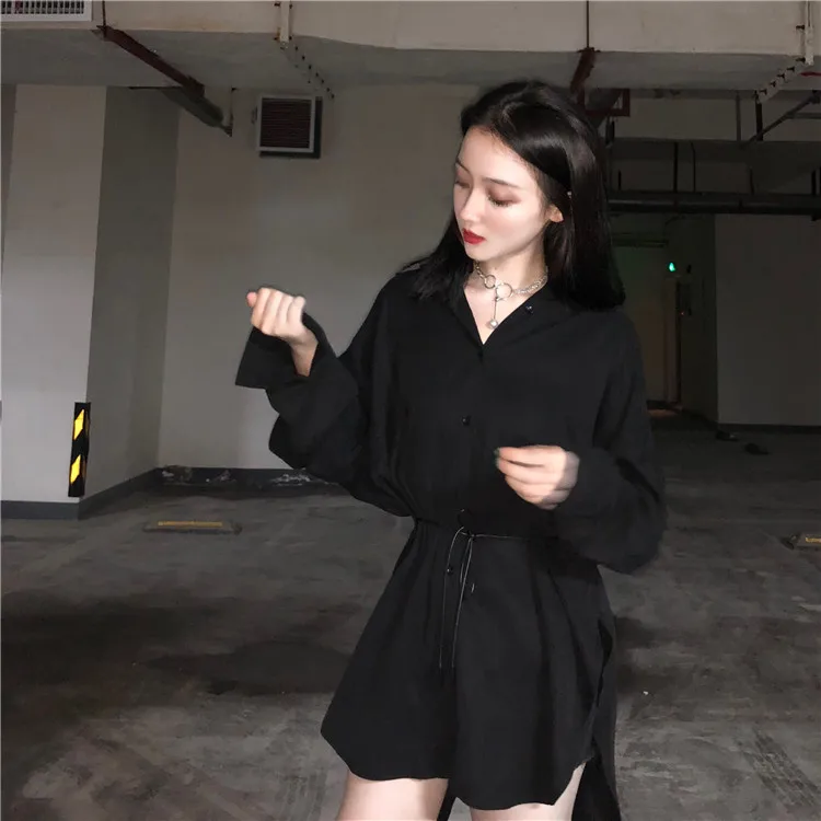 Новинка лета 2021 Черная Женская блузка и рубашки свободные хлопковые винтажные