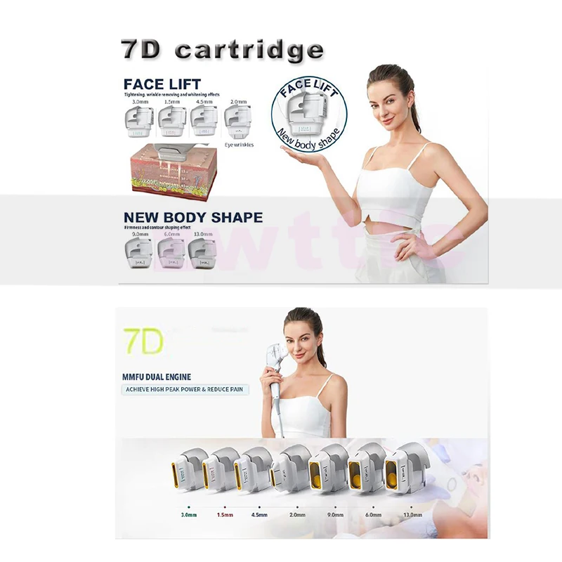 

7D ink Cartridge Ultra Head 1.5, 2.0 3.0, 4.5, 6.0, 9.0, 13.0 Can Choose Uses Body Face lift Cartridge