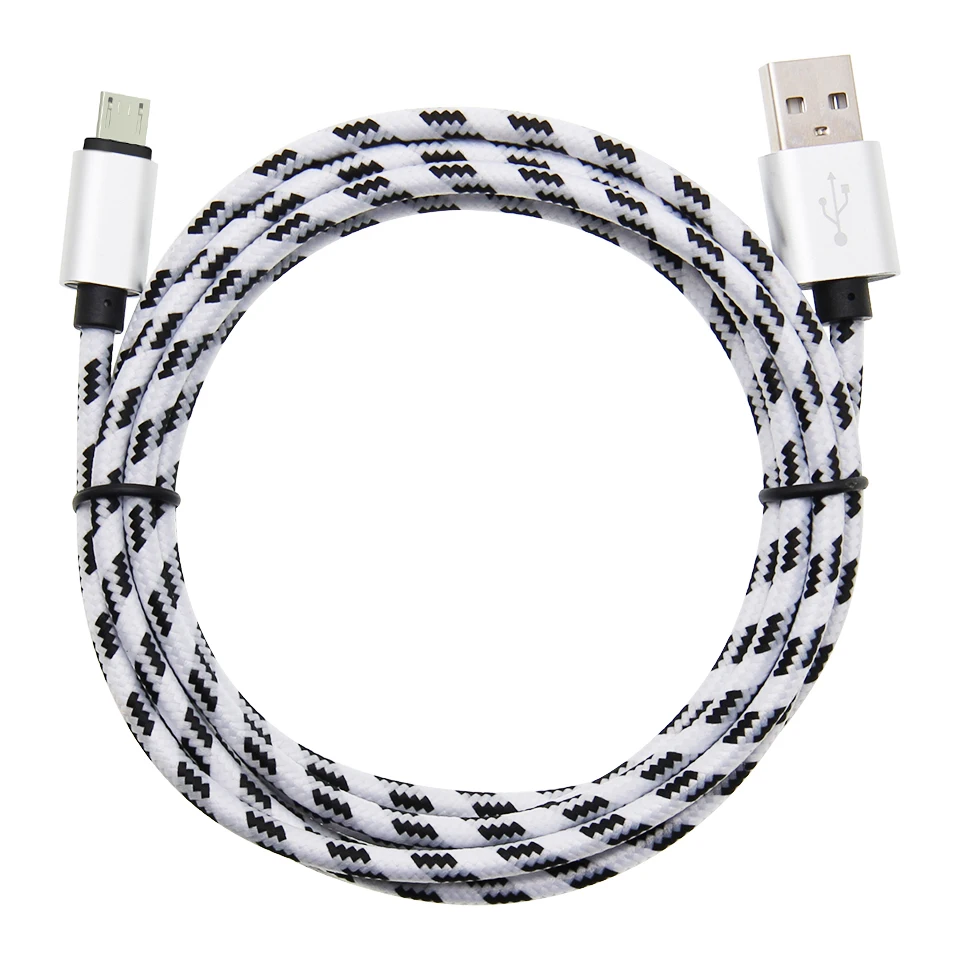 Оптовая продажа 1 м 3 фута текстильный V8 Micro USB кабель для зарядки и передачи данных