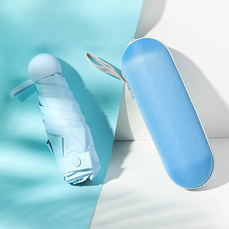 

Dropshipping Sunscreen Capsules Five Fold Umbrella Vinyl 5 Fold 6 Bone Sun Umbrella Sun Umbrella Sun Umbrella