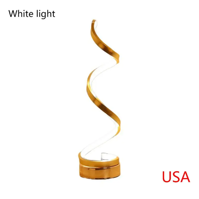 

2021 New Modern Spiral LED Table Lamp Curved Desk Lamp Modern Light Bedside Bedroom