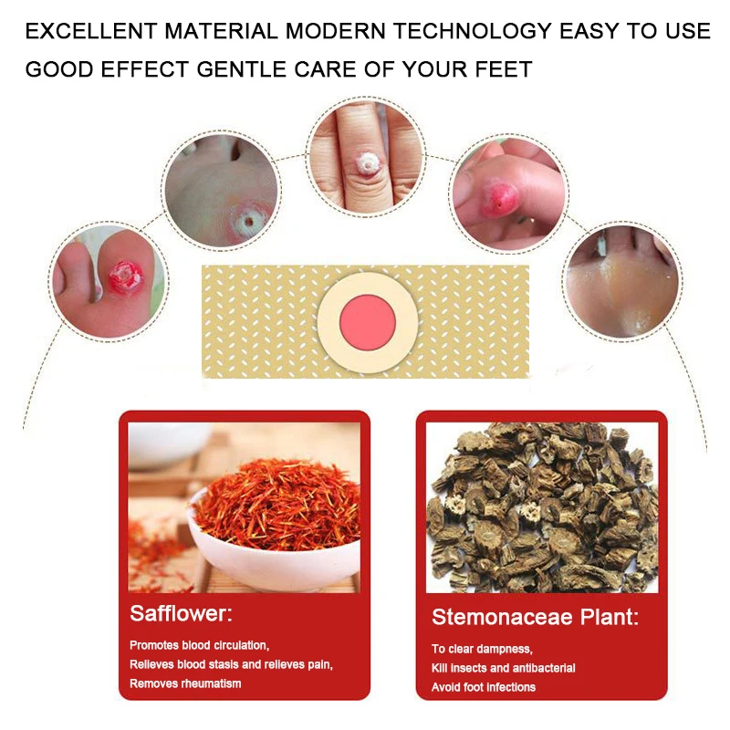 

16Pcs Foot Care Sticker Medical Patch Corn Removal Pads Warts Thorn Curative Patches Calluses Remove Callosity Detox