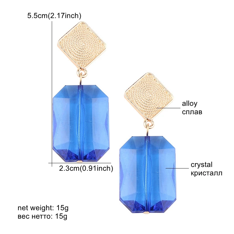 

DiLiCa Fashion Acrylic Crystal Drop Earrings 2020 Women Geometric Statement Earrings Korean Jewelry Dangle Earring