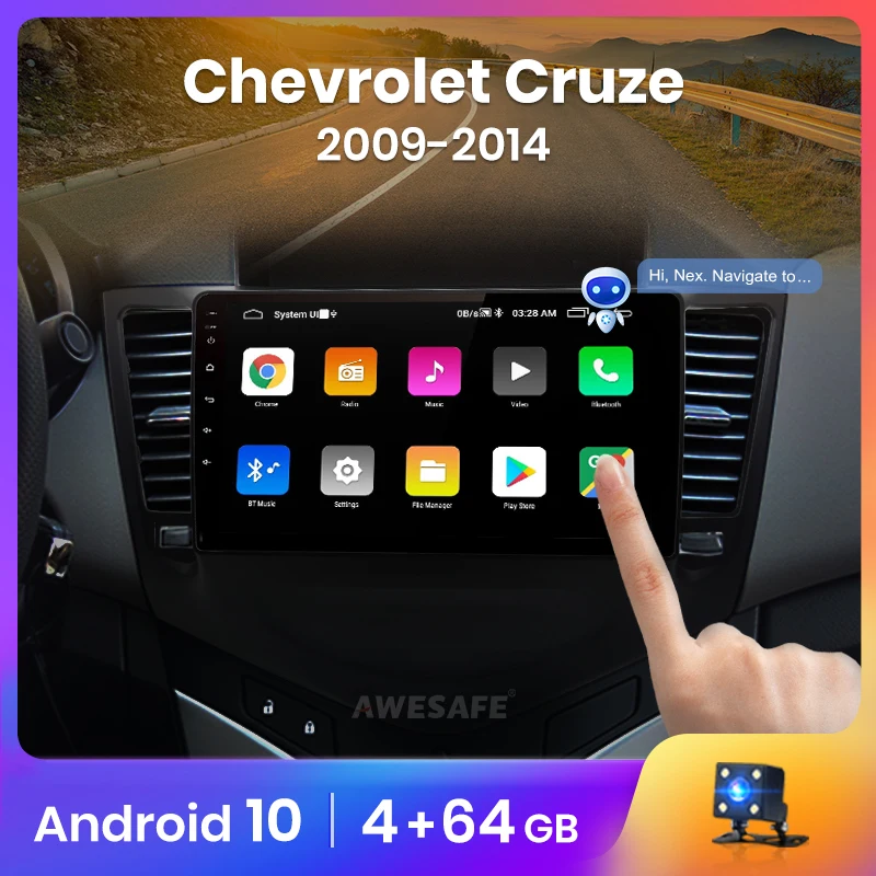 Автомагнитола AWESAFE PX9 для Chevrolet CRUZE J300 2008 2014 мультимедийный видеоплеер с GPS 2din Android 10