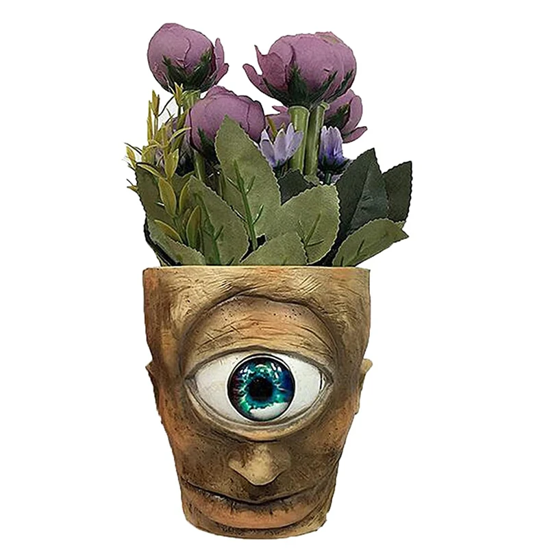 

2021 New Creative Cyclops Flower Pot Western Mythical Characters Vase Decorative Ornaments Home Desktop Succulents Plant Pots