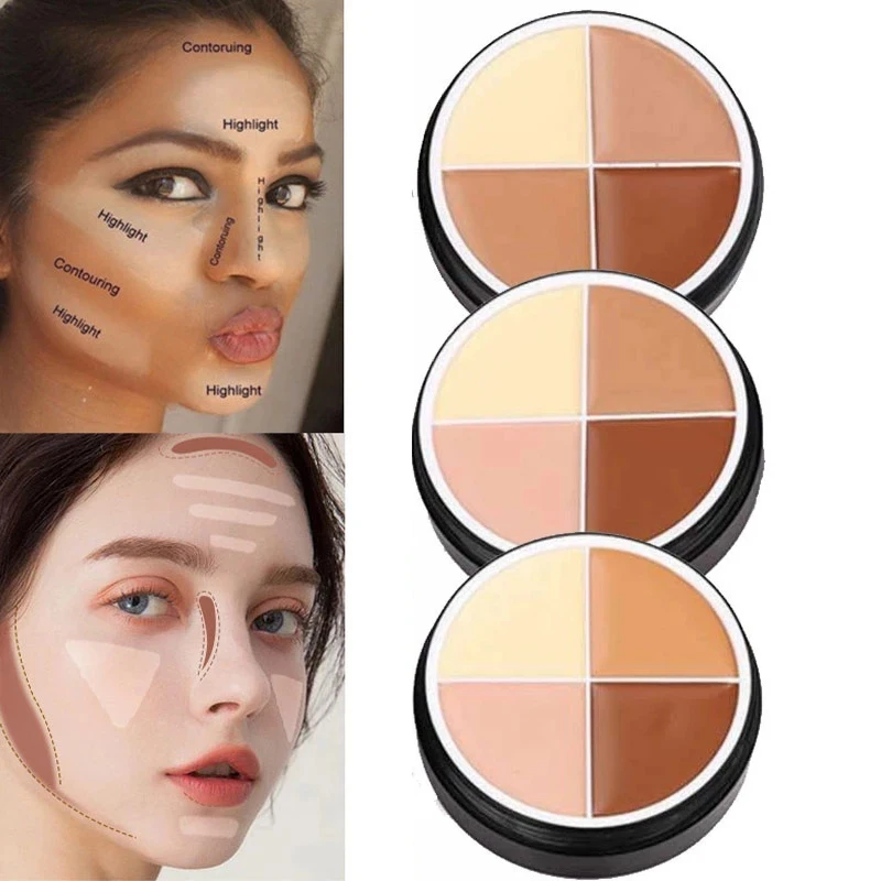 

Four-color Concealer Face Foundation Makeup Facial Contour Oil Control Concealer Cream Dark Circles Cover Face Concealer Cream