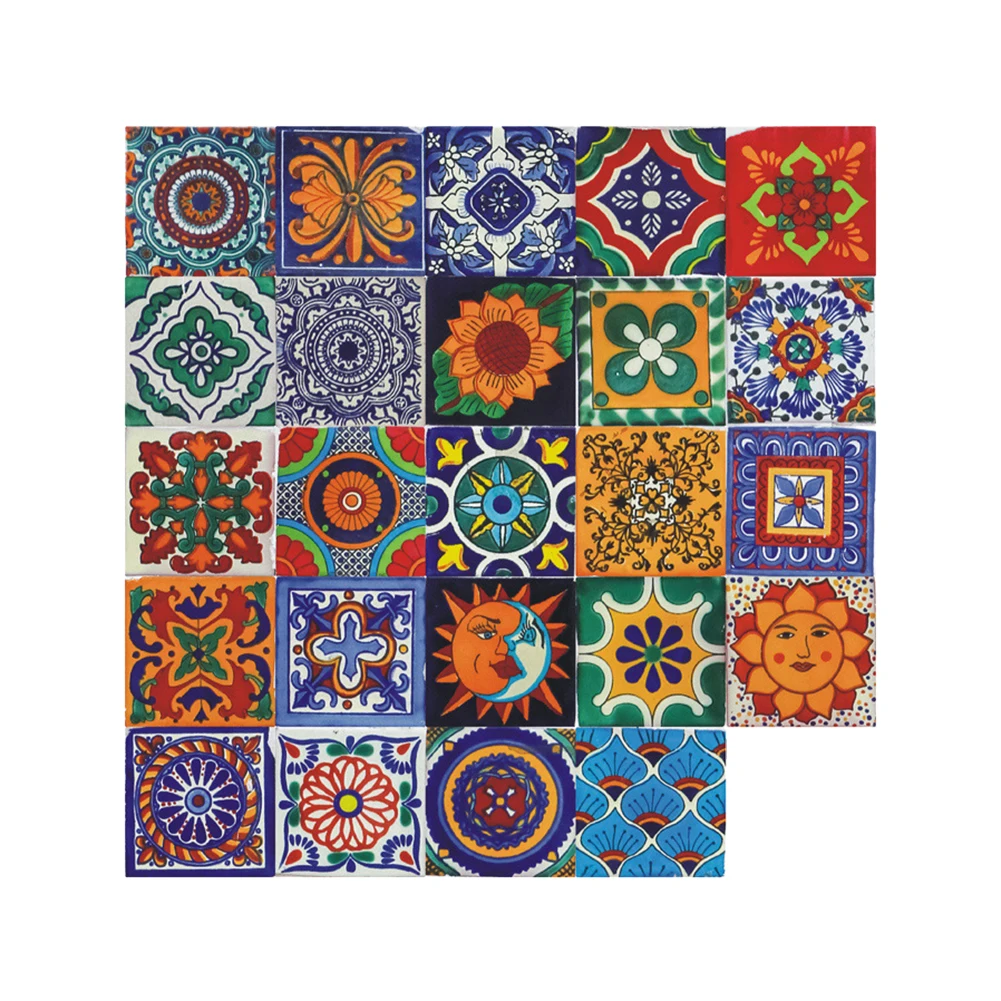 

24 pcs/set of simulation retro color ceramic tile tile sticker self-adhesive waterproof DIY wall sticker home decoration